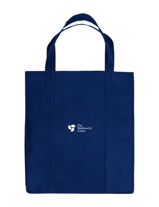 Eco Reusable Jumbo Navy Blue Shopping Bag w/Holdsworth Center Logo