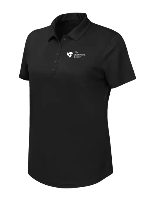 Callaway Womens Birdseye Black Polo w/Holdsworth Center Logo