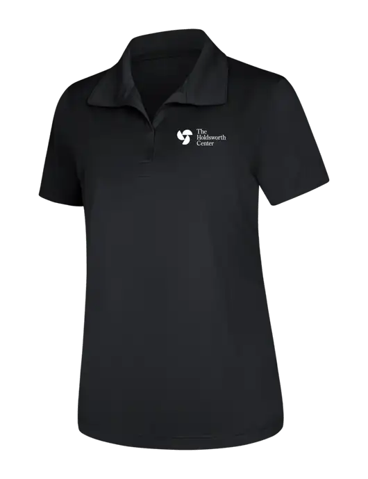 Womens Black Micropique Sport-Wick Polo w/Holdsworth Center Logo