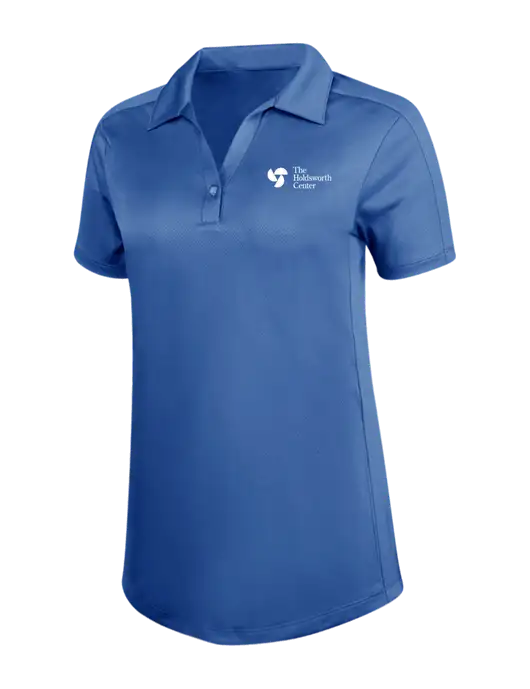 Womens Dark Royal Blue Diamond Jacquard Polo w/Holdsworth Center Logo