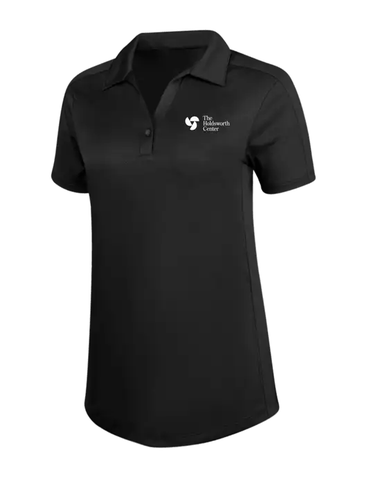 Womens Black Diamond Jacquard Polo w/Holdsworth Center Logo