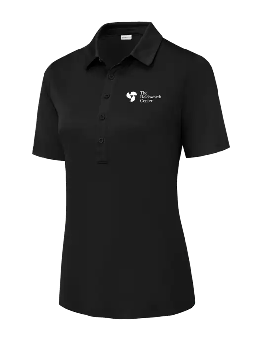 Black Womens Posi-UV Pro Polo w/Holdsworth Center Logo