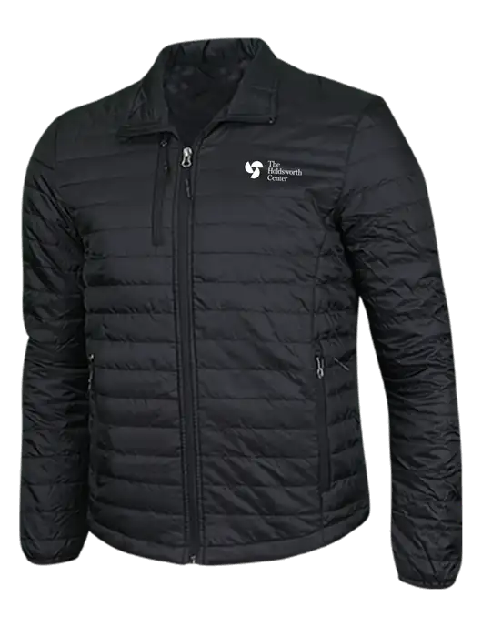 Deep Black Puffy Packable Jacket w/Holdsworth Center Logo