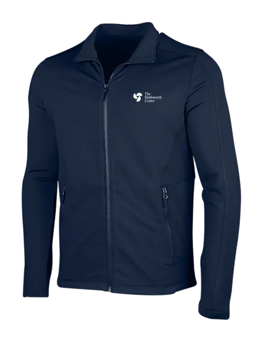 Navy Grid Fleece Jacket w/Holdsworth Center Logo