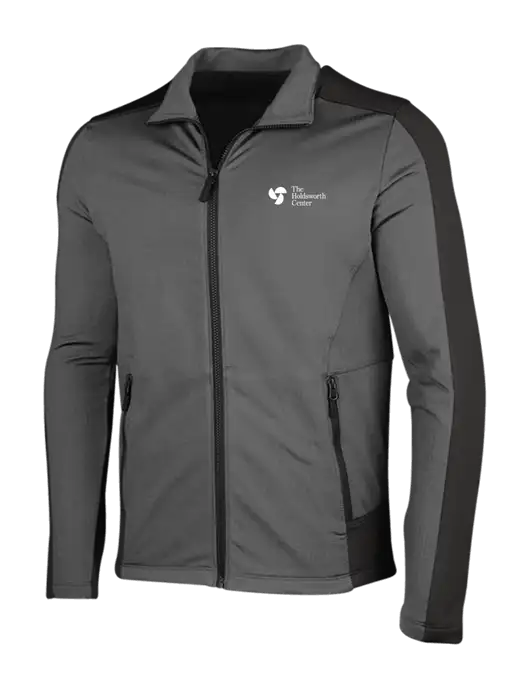 Medium Grey Heather Grid Fleece Jacket w/Holdsworth Center Logo