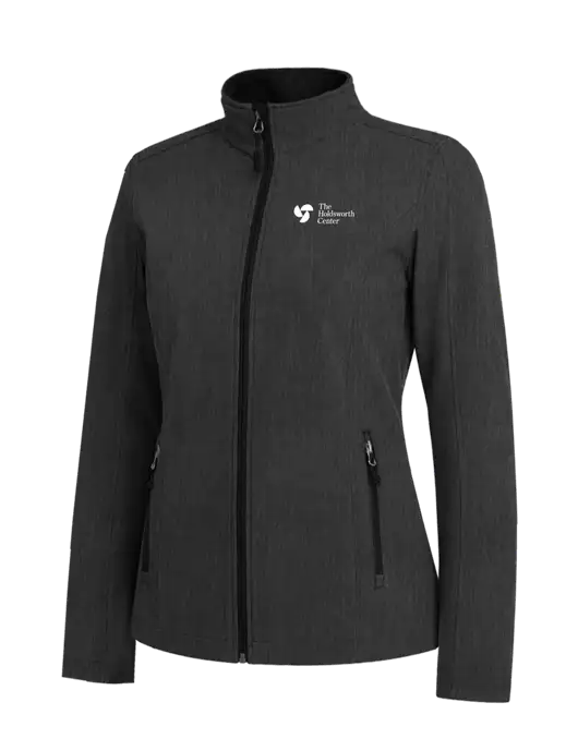 Black Charcoal Heather Womens Core Soft Shell Jacket w/Holdsworth Center Logo