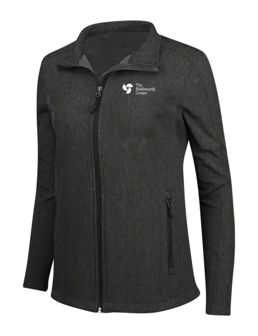 Black Charcoal Heather Womens Core Soft Shell Jacket w/Holdsworth Center Logo