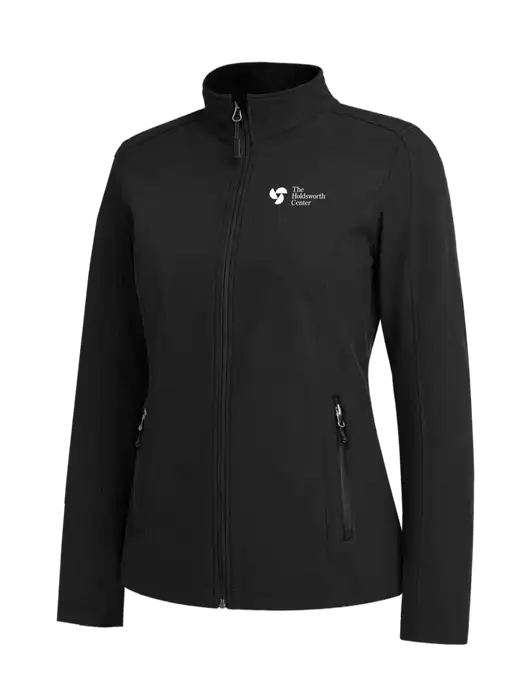 Black Womens Core Soft Shell Jacket w/Holdsworth Center Logo