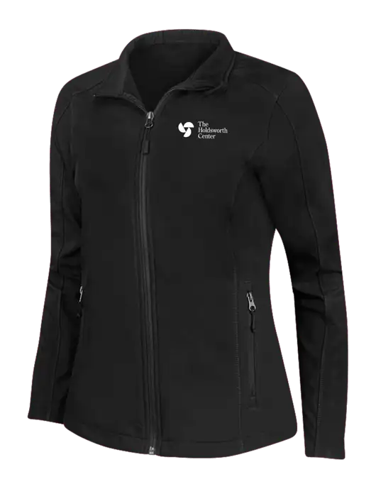 Black Womens Core Soft Shell Jacket w/Holdsworth Center Logo