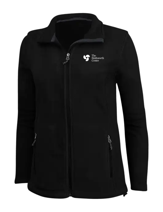 Womens Black Fleece Jacket w/Holdsworth Center Logo