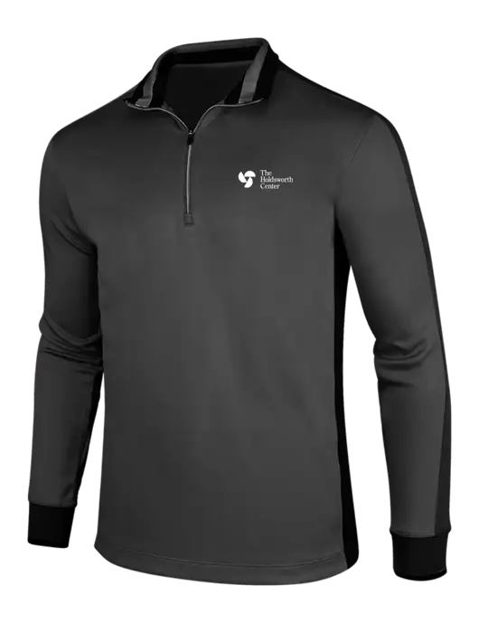 NIKE Anthracite Heather/Black Dry-Fit 1/2 Zip Cover-Up w/Holdsworth Center Logo