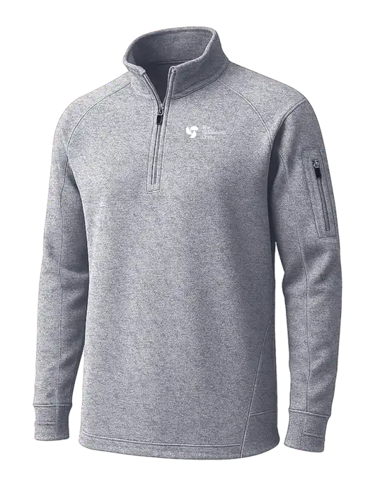 Grey Heather Tech Fleece 1/4 Zip Pullover w/Holdsworth Center Logo