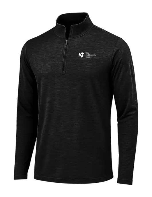 Black Triad Solid Posicharge Tri-Blend Wicking 1/4 Zip Pullover w/Holdsworth Center Logo