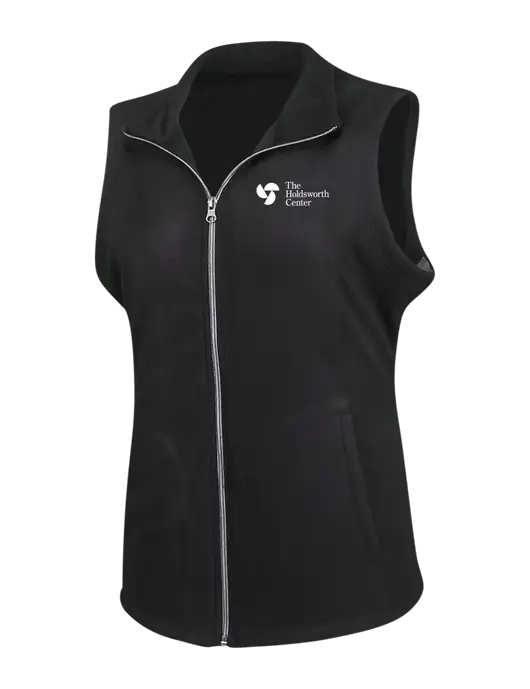 Black Womens Microfleece Vest w/Holdsworth Center Logo