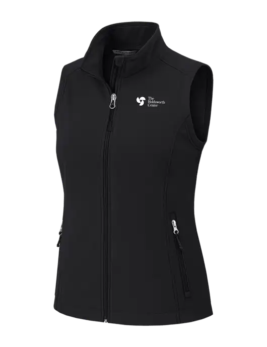 Black Womens Core Soft Shell Vest w/Holdsworth Center Logo