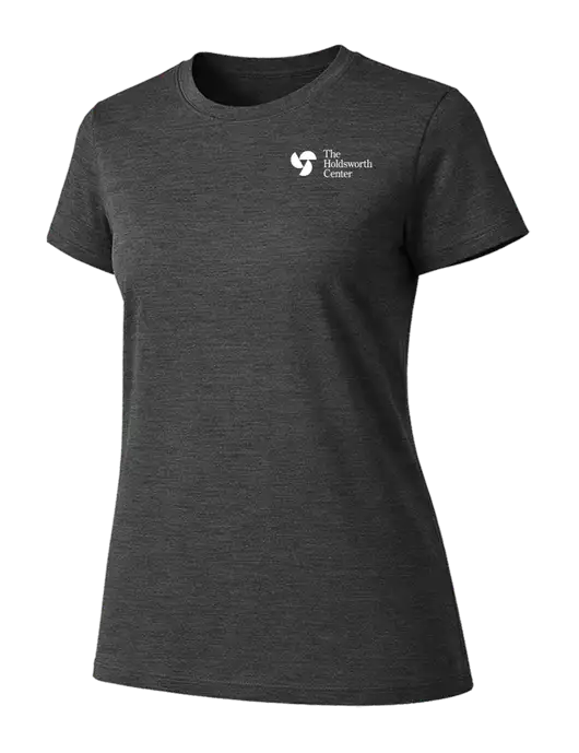 Womens Ring Spun Dark Heather Grey 4.5 oz T-Shirt w/Holdsworth Center Logo
