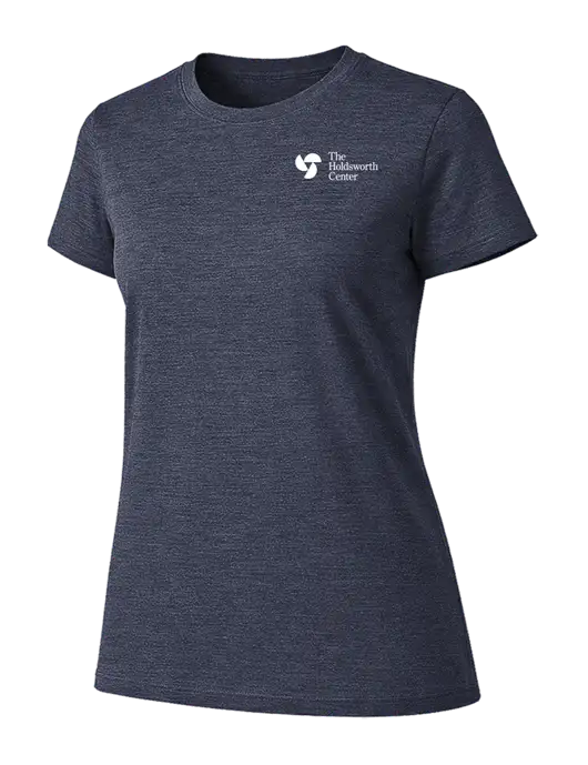 Womens Ring Spun Heather Navy 4.5 oz T-Shirt w/Holdsworth Center Logo