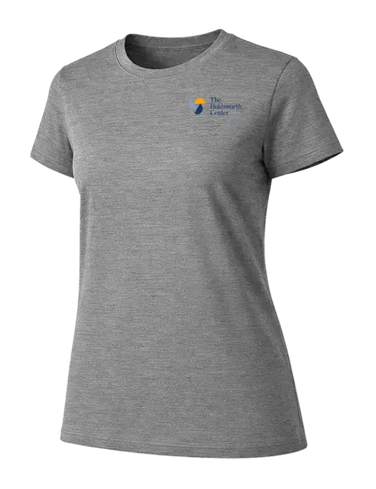Womens Ring Spun Light Grey Heather 4.5 oz T-Shirt w/Holdsworth Center Logo