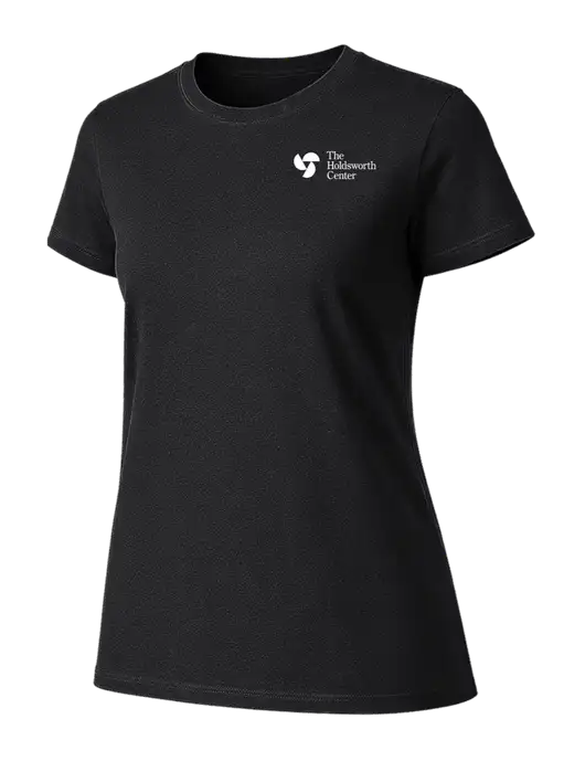 Womens Ring Spun Jet Black 4.5 oz T-Shirt w/Holdsworth Center Logo