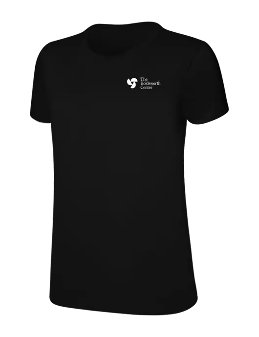 Womens Ring Spun Jet Black 4.5 oz T-Shirt w/Holdsworth Center Logo