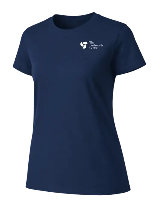 Womens Ring Spun Navy 4.5 oz T-Shirt w/Holdsworth Center Logo