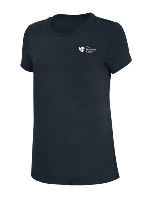 Womens Simply Soft Navy 4.5oz Poly/Combed Ring Spun Cotton T-Shirt w/Holdsworth Center Logo