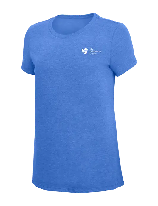 Womens Simply Soft Royal Frost 4.5oz  Poly/Combed Ring Spun Cotton T-Shirt w/Holdsworth Center Logo