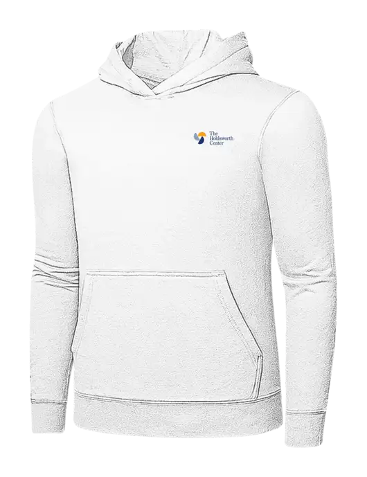 White 7.8 oz Ring Spun Hooded Sweatshirt w/Holdsworth Center Logo