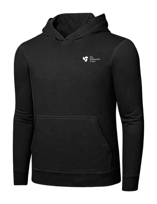 Jet Black 7.8 oz Ring Spun Hooded Sweatshirt w/Holdsworth Center Logo
