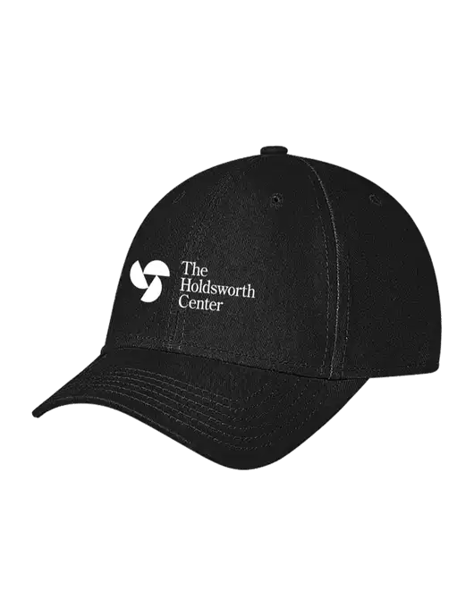 Black Structured Soft Snap Closure Hook & Loop Cap w/Holdsworth Center Logo