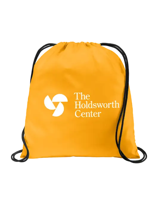 Drawstring Gold Cinch Pack w/Holdsworth Center Logo