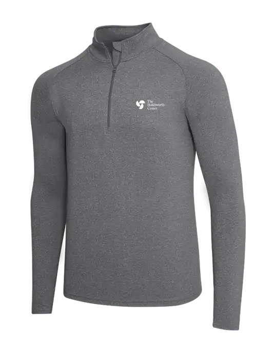 Dark Grey Heather Sport Wick Stretch 1/4 Zip Pullover w/Holdsworth Center Logo