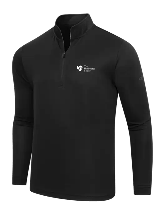 Adidas Black Lightweight Quarter Zip Pullover w/Holdsworth Center Logo