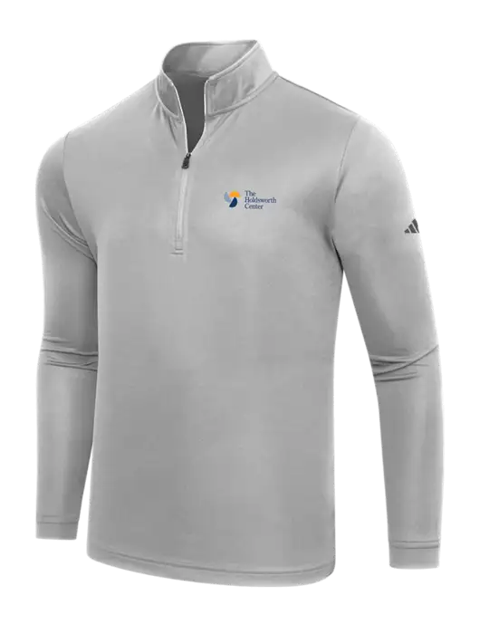 Adidas Medium Grey  Lightweight Quarter Zip Pullover w/Holdsworth Center Logo