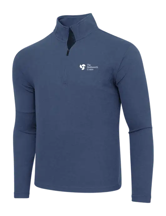 Adidas  Navy  Melange 3 Stripes Quarter Zip Sweater w/Holdsworth Center Logo