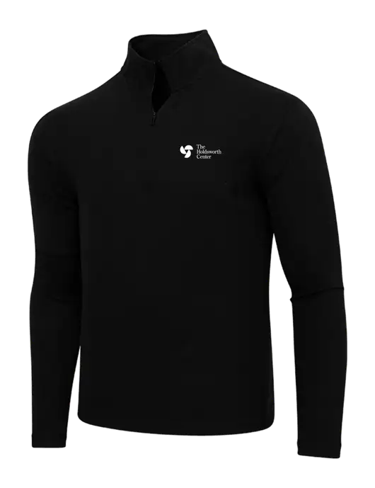 Adidas  Black Melange 3 Stripes Quarter Zip Sweater w/Holdsworth Center Logo