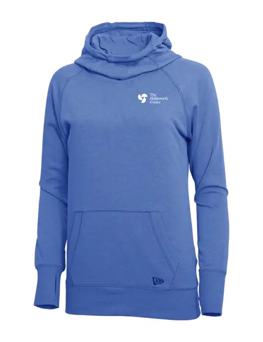 New Era Royal Heather Womens Tri-Blend Fleece Pullover Hoodie w/Holdsworth Center Logo