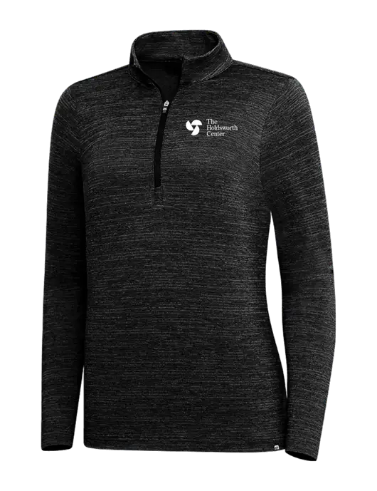 TravisMathew Black Womens Crestview 1/4 Zip w/Holdsworth Center Logo
