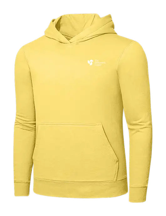 Light Yellow 7.8. oz Ring Spun Hooded Sweatshirt w/Holdsworth Center Logo