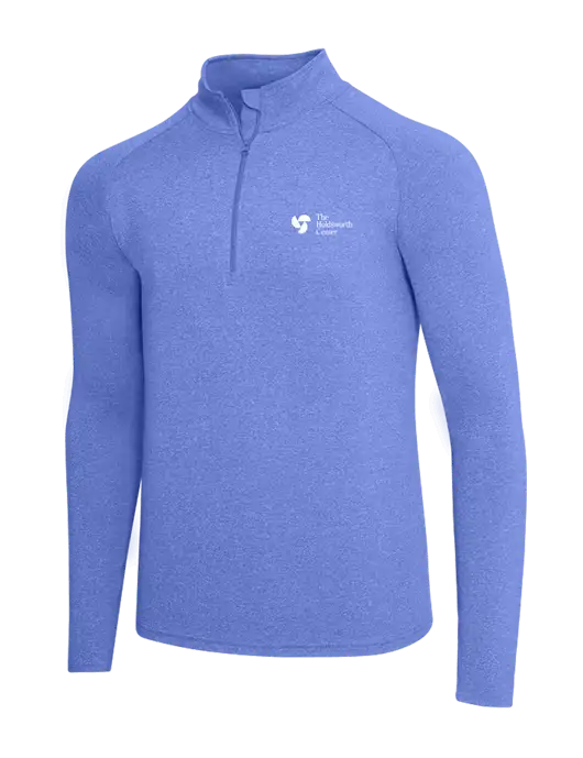 Royal Heather Sport Wick Stretch 1/4 Zip Pullover w/Holdsworth Center Logo