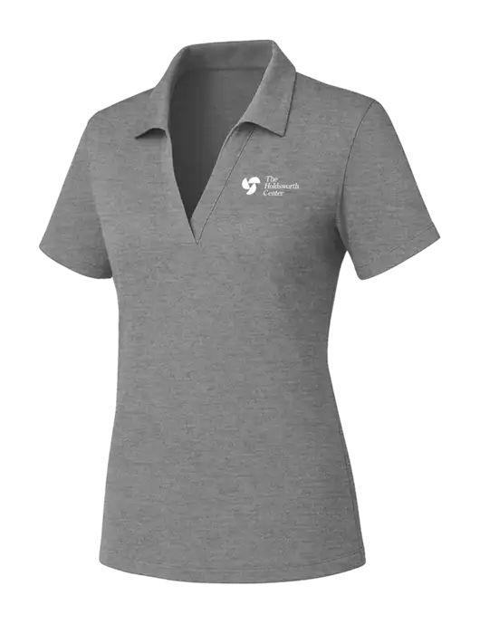 Womens Medium Grey Heather PosiCharge RacerMesh Polo w/Holdsworth Center Logo