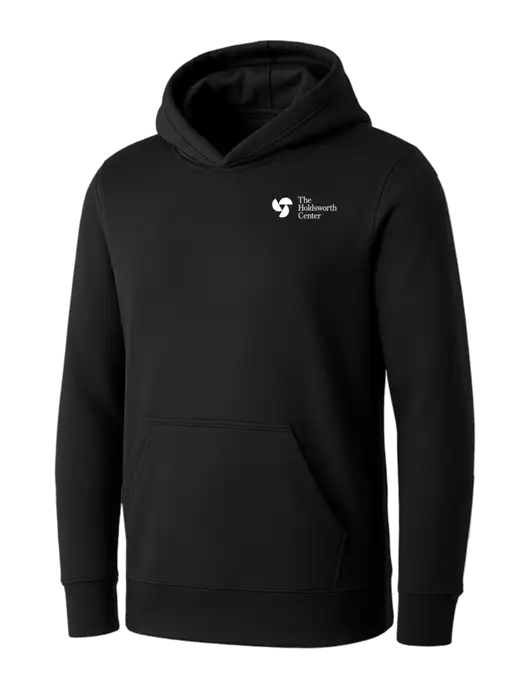 Womens Black Core Fleece Pullover Hooded Sweatshirt w/Holdsworth Center Logo