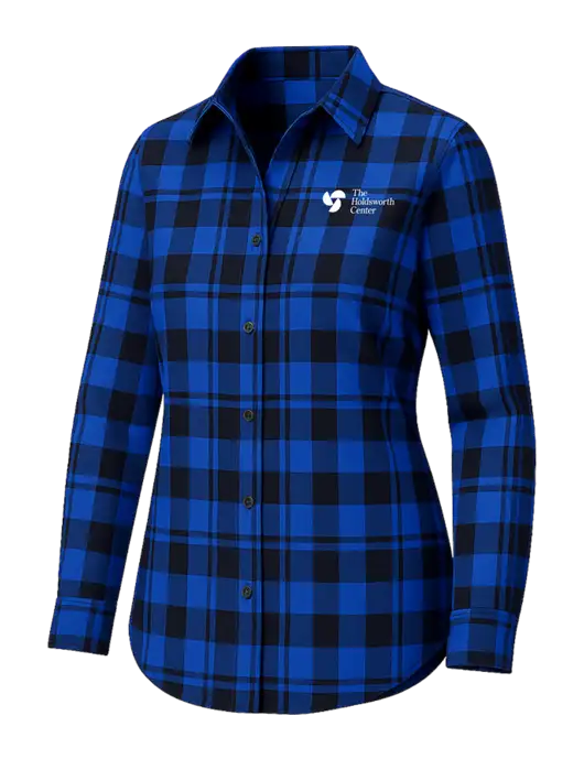 Womens Royal/Black Plaid Flannel Tunic w/Holdsworth Center Logo