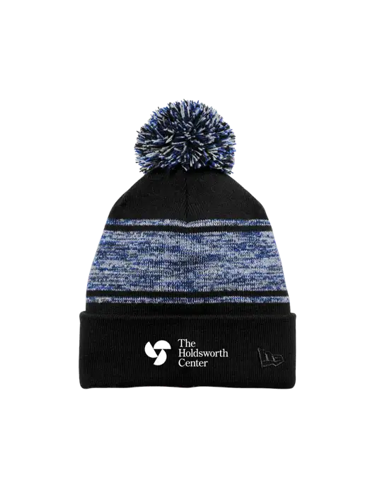New Era Black/Royal Knit Chilled Pom Beanie w/Holdsworth Center Logo