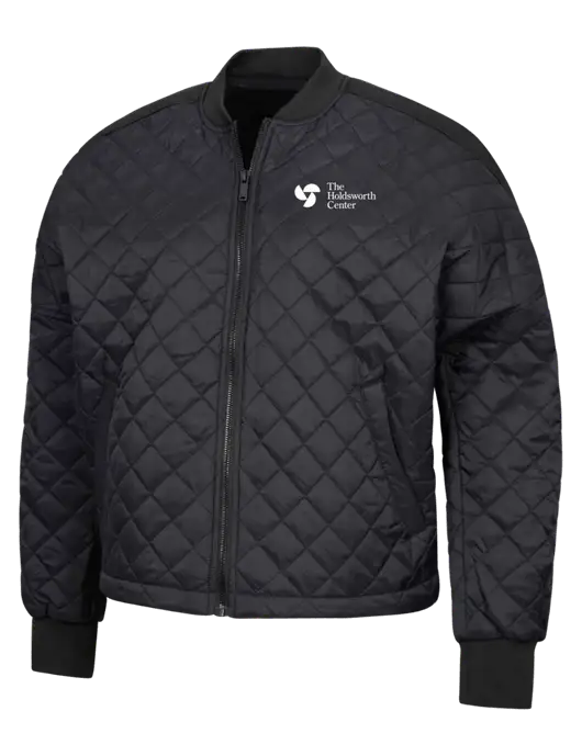 Mercer+Mettle Black Womens Boxy Quilted Jacket w/Holdsworth Center Logo