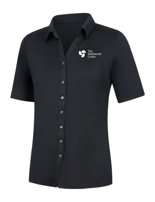 Womens Black City Stretch Top w/Holdsworth Center Logo