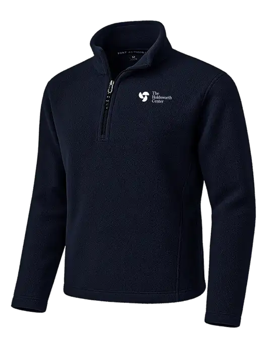 Navy Fleece 1/4-Zip Pullover w/Holdsworth Center Logo