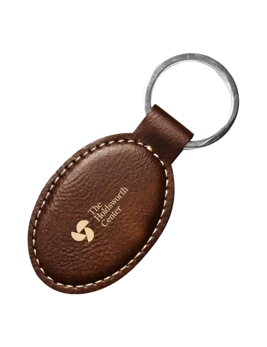 Rustic Leatherette Oval Keychain w/Holdsworth Center Logo
