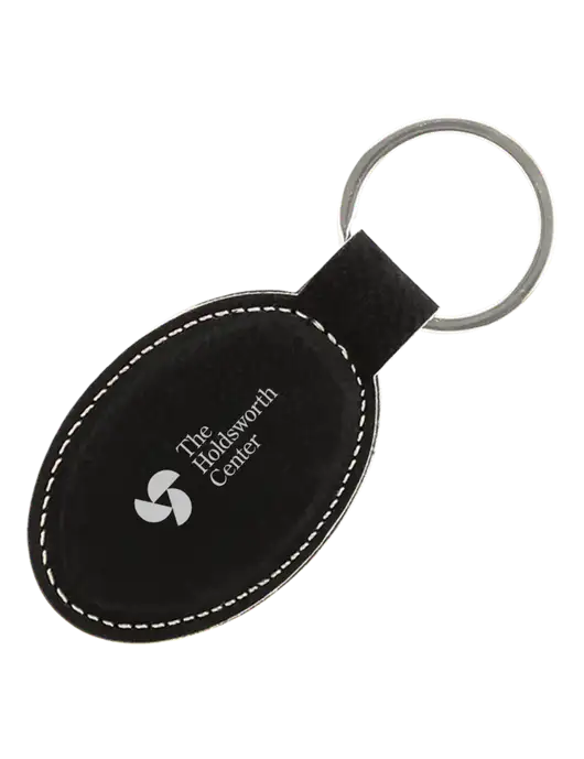 Black Leatherette Oval Keychain w/Holdsworth Center Logo