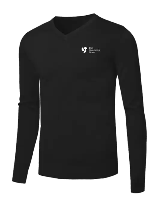 Brooks Brothers Black Washable Merino V-Neck Sweater w/Holdsworth Center Logo